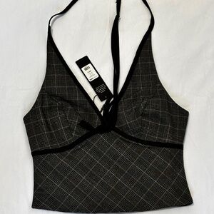 Cropped Halter Top - Grey